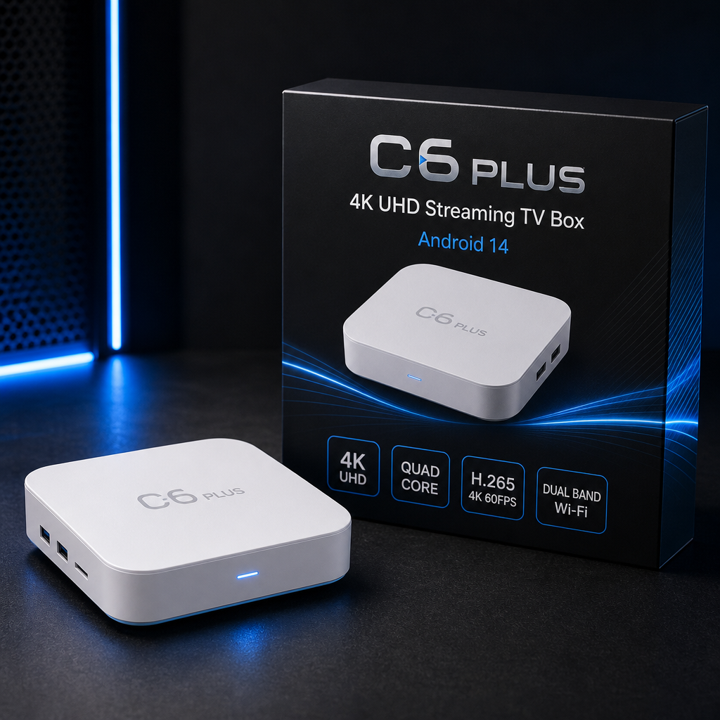 VseeBox Android streaming TV box with retail packaging
